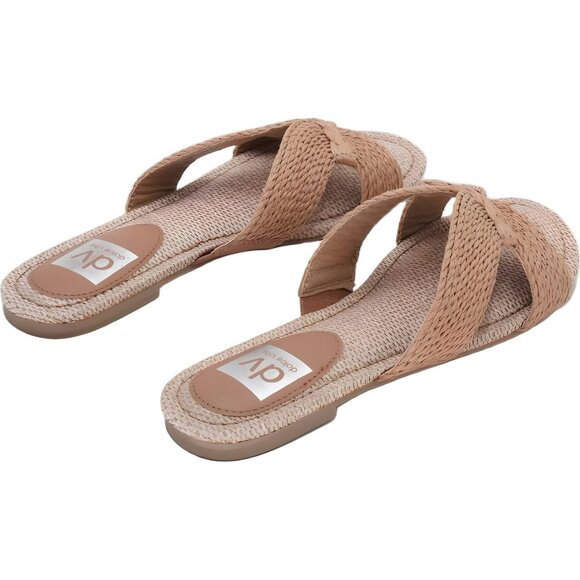 DV Dolce Vita Geeya Cafe Raffia Slide Sandals Brown Slip-On Women's US 8M - Picture 3 of 6